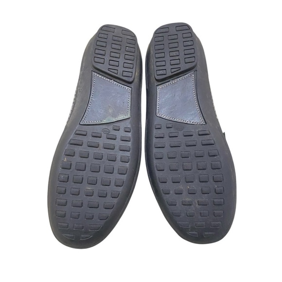 Men’s MSM handmade premium black leather slip on penny loafers overstitched sz 9 main image 4